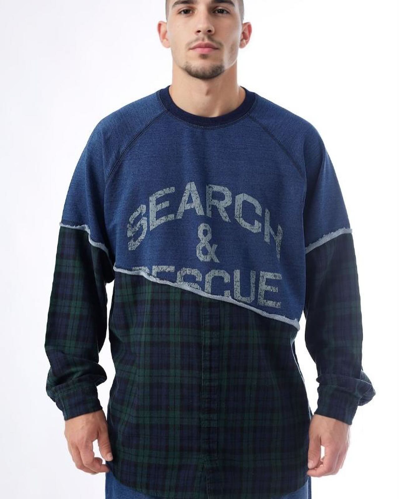 S+R Flannel Crew Indigo